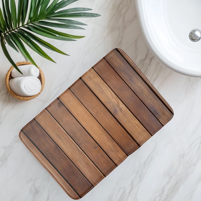 Tapete De Banheiro Imitação do Slat de Madeira (Criador carregado)