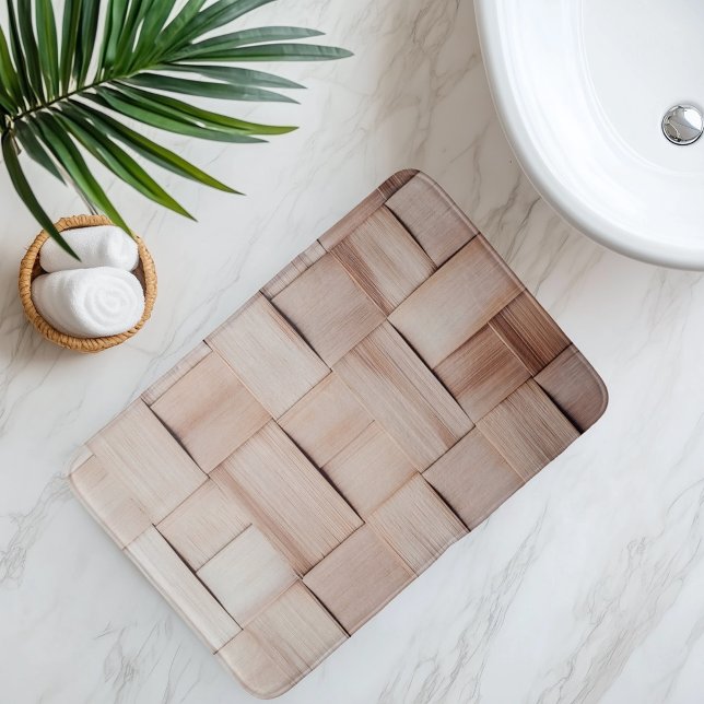 Tapete De Banheiro Imitação do Weave Bamboo (Criador carregado)