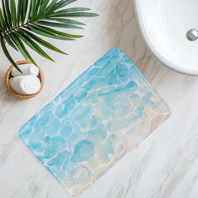 Tapete De Banheiro Imitação Estilo de Animação de Serradura de Praia (Criador carregado)