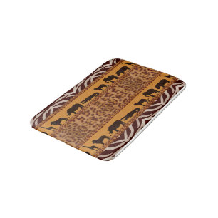 Tapete De Banheiro Impressão Animal de Padrão Africano Jaguar Moder