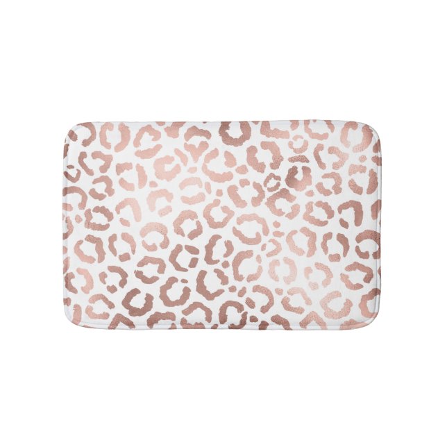 Tapete De Banheiro Impressão Animal Leopard Cheetah, Rosa Chic (frente)