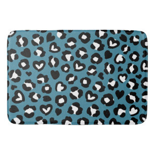 Tapete De Banheiro Impressão Animal, Leopardo Azul, Manchas de Chita,