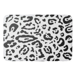 Tapete De Banheiro Impressão Animal Leopardo Guepardo Preto e Branco