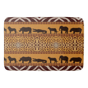 Tapete De Banheiro Impressão Animal Moderna Tribal African Cheetah