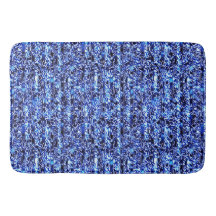 Impressão Bath Mat Azul e Preto