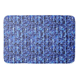 Tapete De Banheiro Impressão Bath Mat Azul e Preto