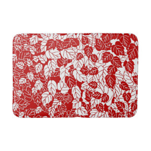 Tapete De Banheiro Impressão da folha, obscuridade - vermelho e