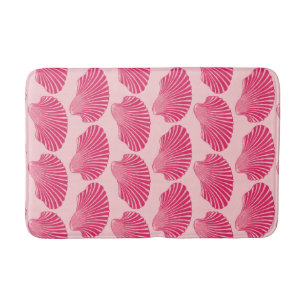 Tapete De Banheiro Impressão de Bloco de Shell Scallop, Fuchsia e Ros