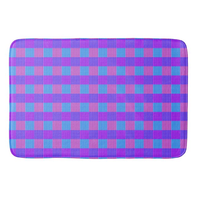 Tapete De Banheiro Impressão de Bubblegum Tartan (Frente)