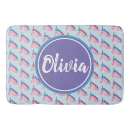 Tapete De Banheiro Impressão de Cavalo Mítico Púrpura-Rosa Mágico