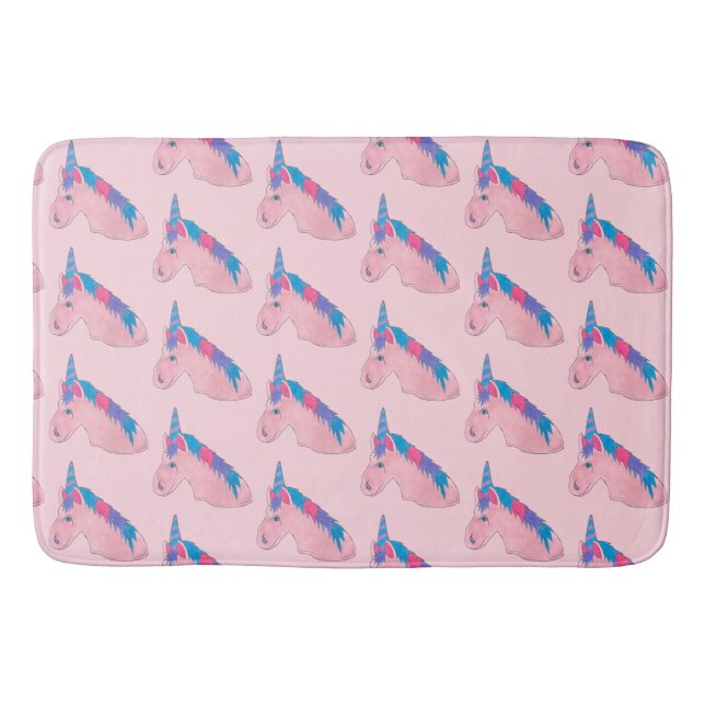 Tapete De Banheiro Impressão de Cavalo Mítico Púrpura-Rosa Mágico (Frente)