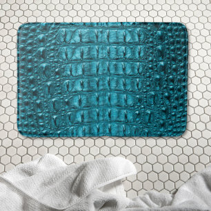 Tapete De Banheiro impressão de crocodilo azul de turquesa aqua