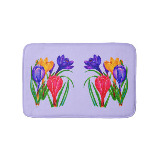 Tapete De Banheiro impressão de flores de croco