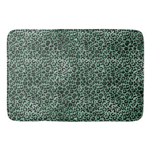 Tapete De Banheiro Impressão de Grelha Verde de Girald Leopard