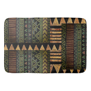 Tapete De Banheiro Impressão de Padrão de Motif Tribal Afrocêntric