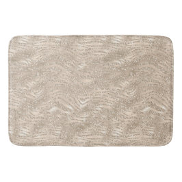 Tapete De Banheiro Impressão de Zebra Dourada Brilhante Branco e Bril
