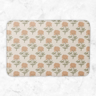 Tapete De Banheiro Impressão Floral de Peônia Vintage Boho Morna Neut