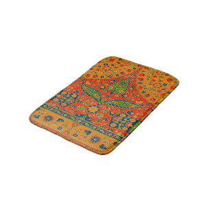 Tapete De Banheiro Impressão Floral Persa Decorativo