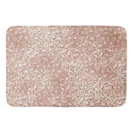 Tapete De Banheiro Impressão Leopard Luminosa Cor-de-Rosa Esbranquiça