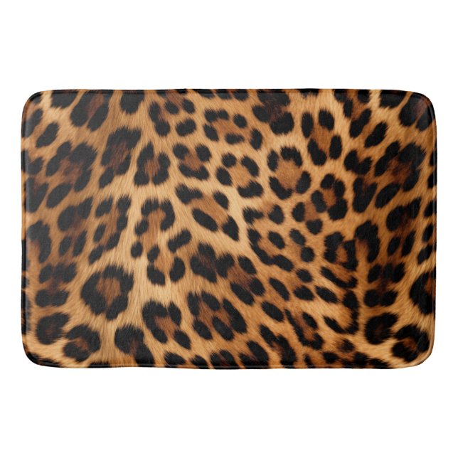 Tapete De Banheiro Impressão Leopardo Chic Brown (Frente)