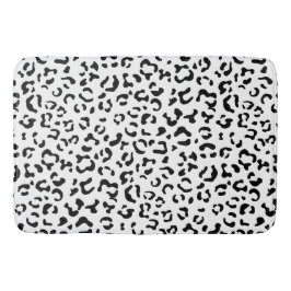 Tapete De Banheiro Impressão Leopardo, Manchas Leopardo, Preto E Bran