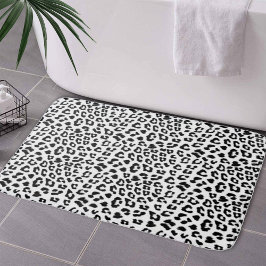 Tapete De Banheiro Impressão Leopardo Preto e Branco