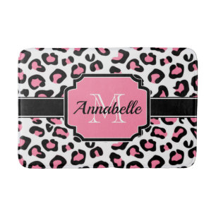 Tapete De Banheiro Impressão Leopardo Rosa
