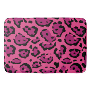 Tapete De Banheiro Impressão Leopardo Rosa-Quente