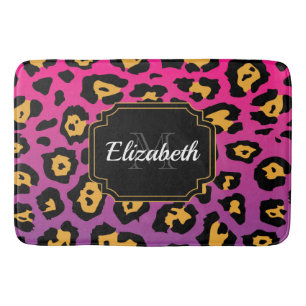 Tapete De Banheiro Impressão Leopardo Roxo