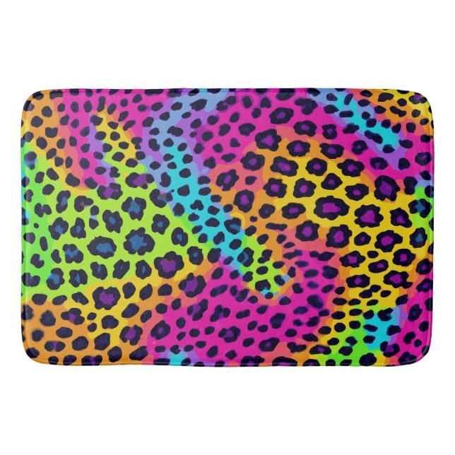 Tapete De Banheiro Impressão Neon Leopard (Frente)