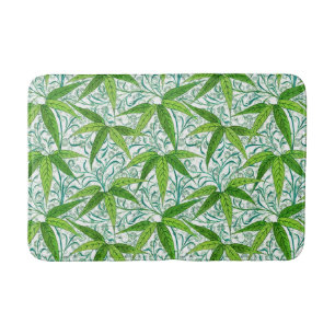 Tapete De Banheiro Impressão, verde e branco de bambu de William