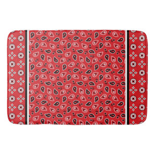 Tapete De Banheiro Impressões Red Bandana Boho 
