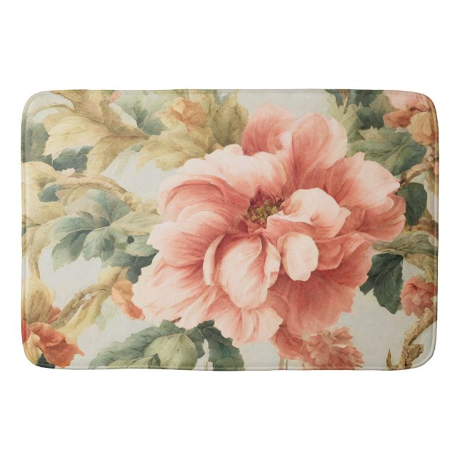 Tapete De Banheiro Incríveis Flores, Folhas. Pintura (Frente)