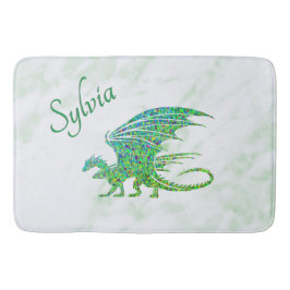 Tapete De Banheiro Incrível Dragão Verde Mosaico Pessoal