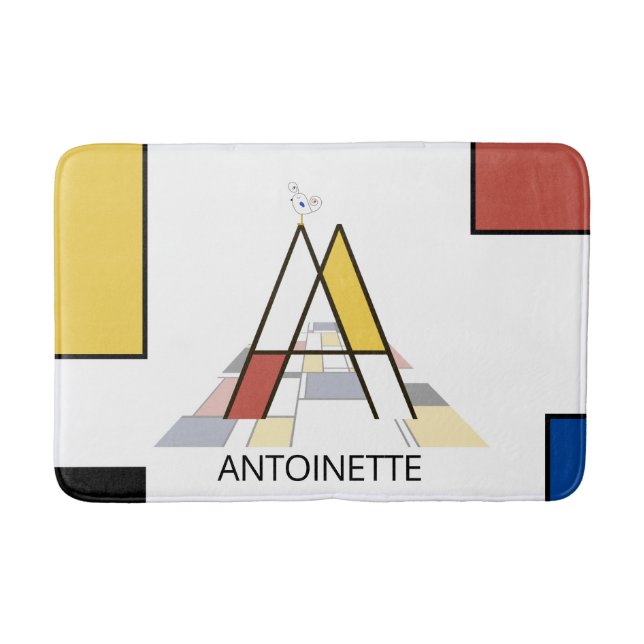 Tapete De Banheiro Incrível Neoplasticismo Monograma de Arte. Letra A (Frente)