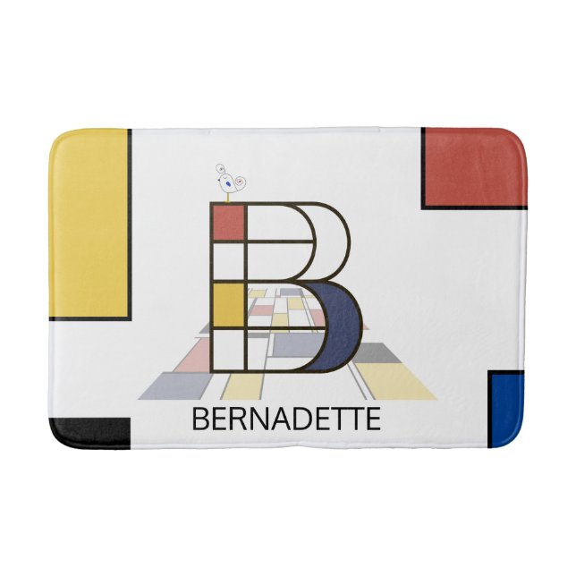 Tapete De Banheiro Incrível Neoplasticismo Monograma de Arte. Letra B (Frente)