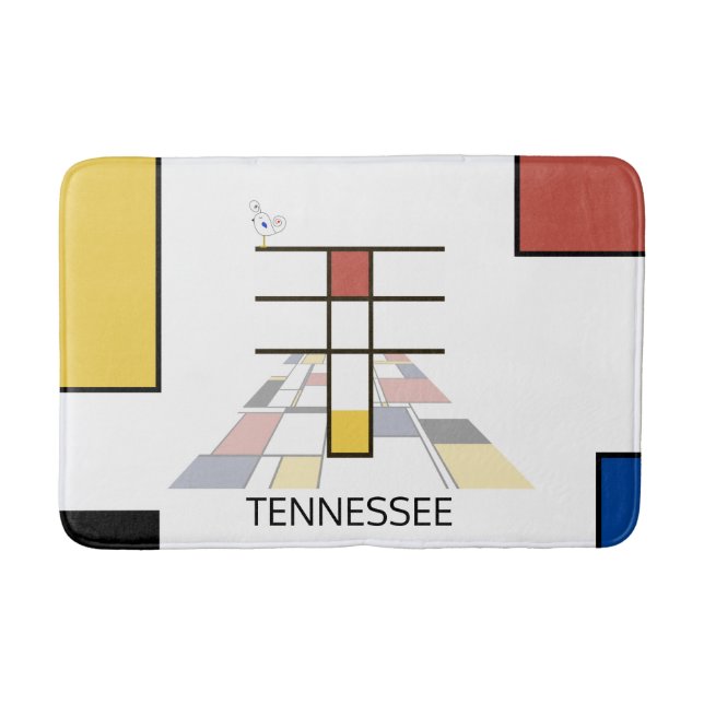 Tapete De Banheiro Incrível Neoplasticismo Monograma de Arte. Letra T (Frente)