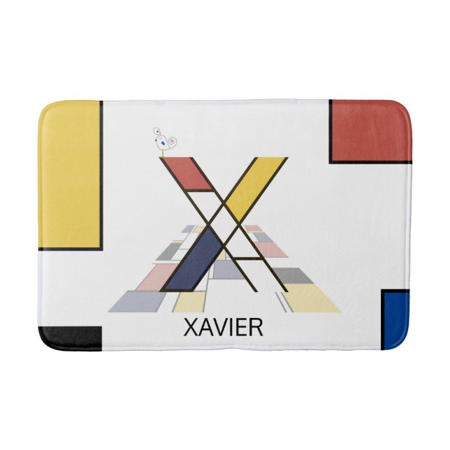 Tapete De Banheiro Incrível Neoplasticismo Monograma de Arte. Letra X (Frente)