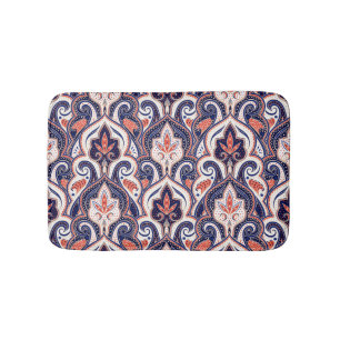 Tapete De Banheiro Indiano Paisley: Medalhão Floral Sem Selo.