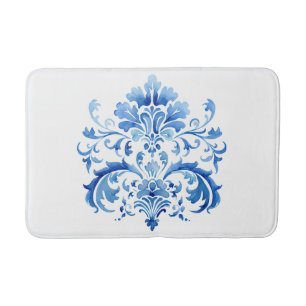 Tapete De Banheiro Índigo Azulejo Azul Português Lisboa Botânico