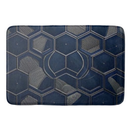 Tapete De Banheiro Industrial Midnight Hex: Dark Slate & Silver 