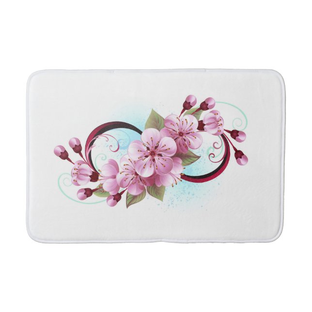 Tapete De Banheiro Infinidade com Flores de Flor Sakura (Frente)