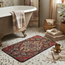 Intricately Woven Persian Rug Red Floral
