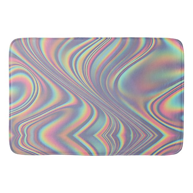 Tapete De Banheiro Iridescent Holographic Swirl Texture (Frente)