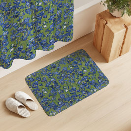 Tapete De Banheiro Íris de Vincent Van Gogh em Azul Cobalto Verde Sam
