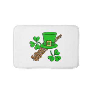 Tapete De Banheiro Irish Hat e Shamrocks