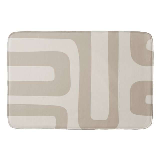 Tapete De Banheiro Ivory e Beige Abstrato Bath Mat (Frente)