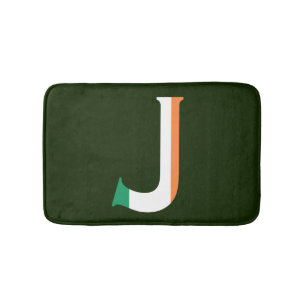Tapete De Banheiro J Monograma sobreposto à Irish Flag bmcnt