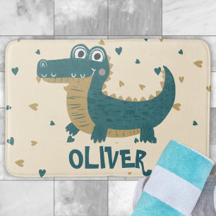 Tapete De Banheiro Jacaré Bebê Engraçado Personalizado
