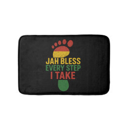 Tapete De Banheiro Jah Bless Every Step I take Rastafarian Flag Rasta
